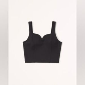 Abercrombie ponte corset sweetheart crop top black sz large